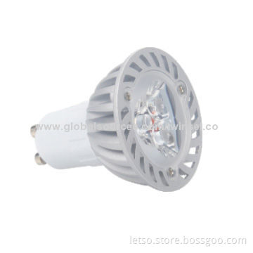 LED spotlight bulbs, 3W, 220 to 240V AC/50Hz, 2700 to 3200K, 80%Ra, 25° angle, GU10 socket